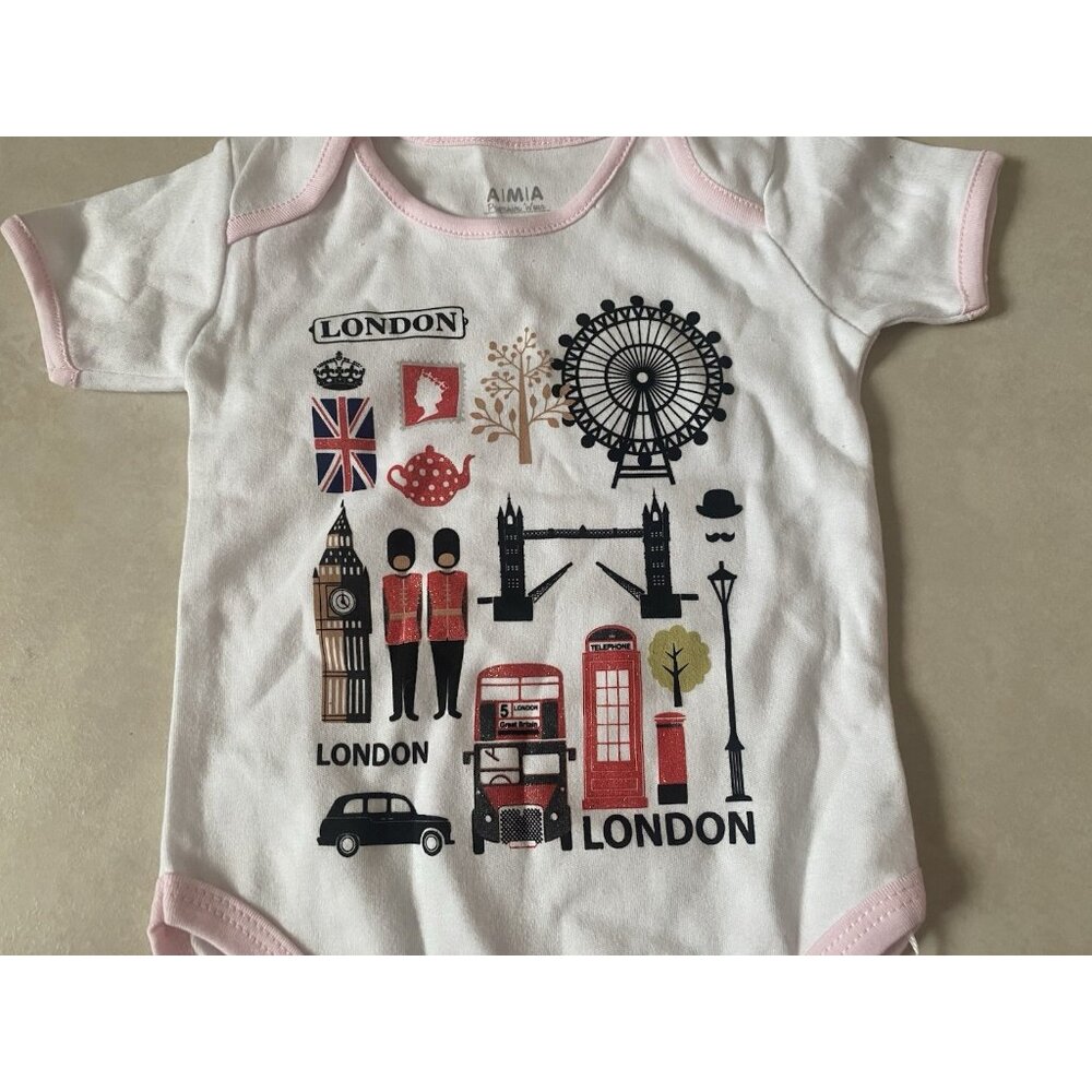 3/$15 SALE - NWT London England UK Britannia Baby Bodysuit Size 9-12 Months - Picture 3 of 6